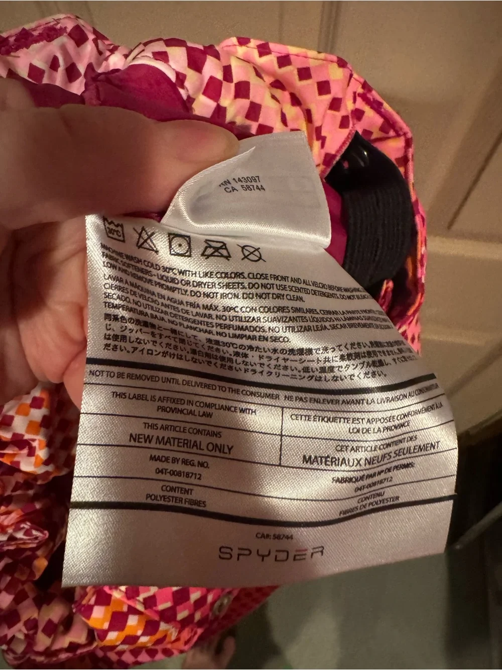 Spyder Pink and Orange Geometric Ski Pants size 18 girls like new